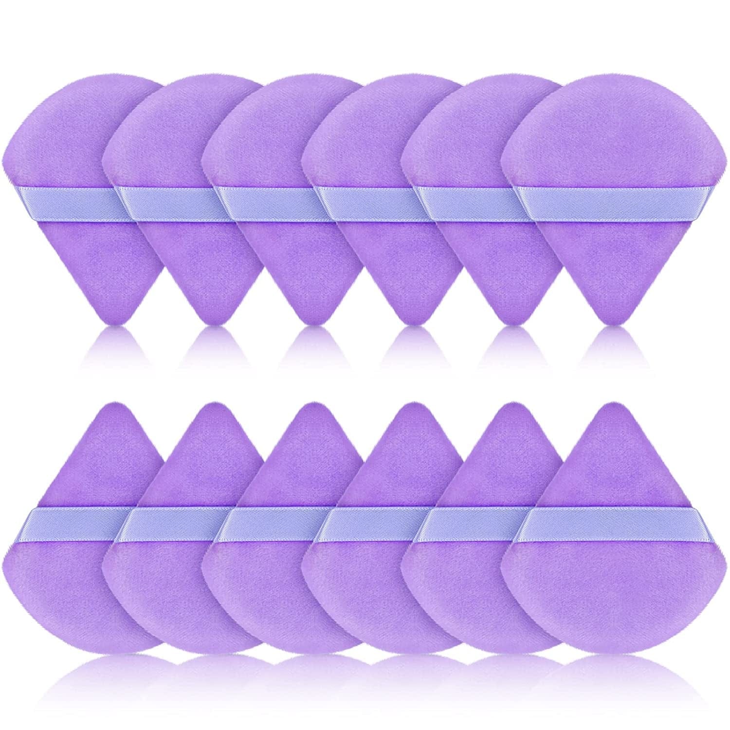 12 Pieces Powder Puff Face Triangle Makeup Puff for Loose Powder Soft Body Cosmetic Foundation Sponge Mineral Powder Wet Dry Makeup Tool(Black,Small) Health & Beauty > Personal Care > Cosmetics > Cosmetic Tools > Makeup Tools Maitys Purple  