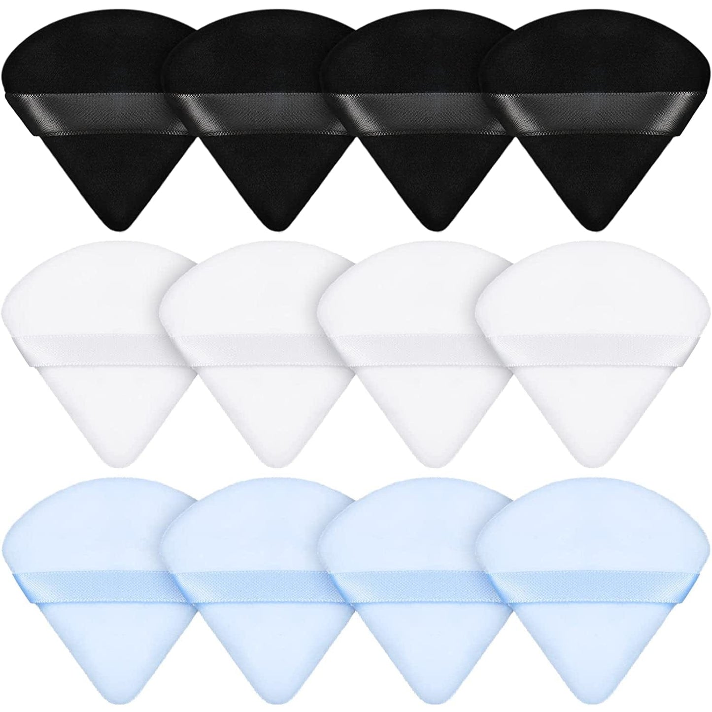 12 Pieces Powder Puff Face Triangle Makeup Puff for Loose Powder Soft Body Cosmetic Foundation Sponge Mineral Powder Wet Dry Makeup Tool(Black,Small) Health & Beauty > Personal Care > Cosmetics > Cosmetic Tools > Makeup Tools Maitys Black, White, Blue  