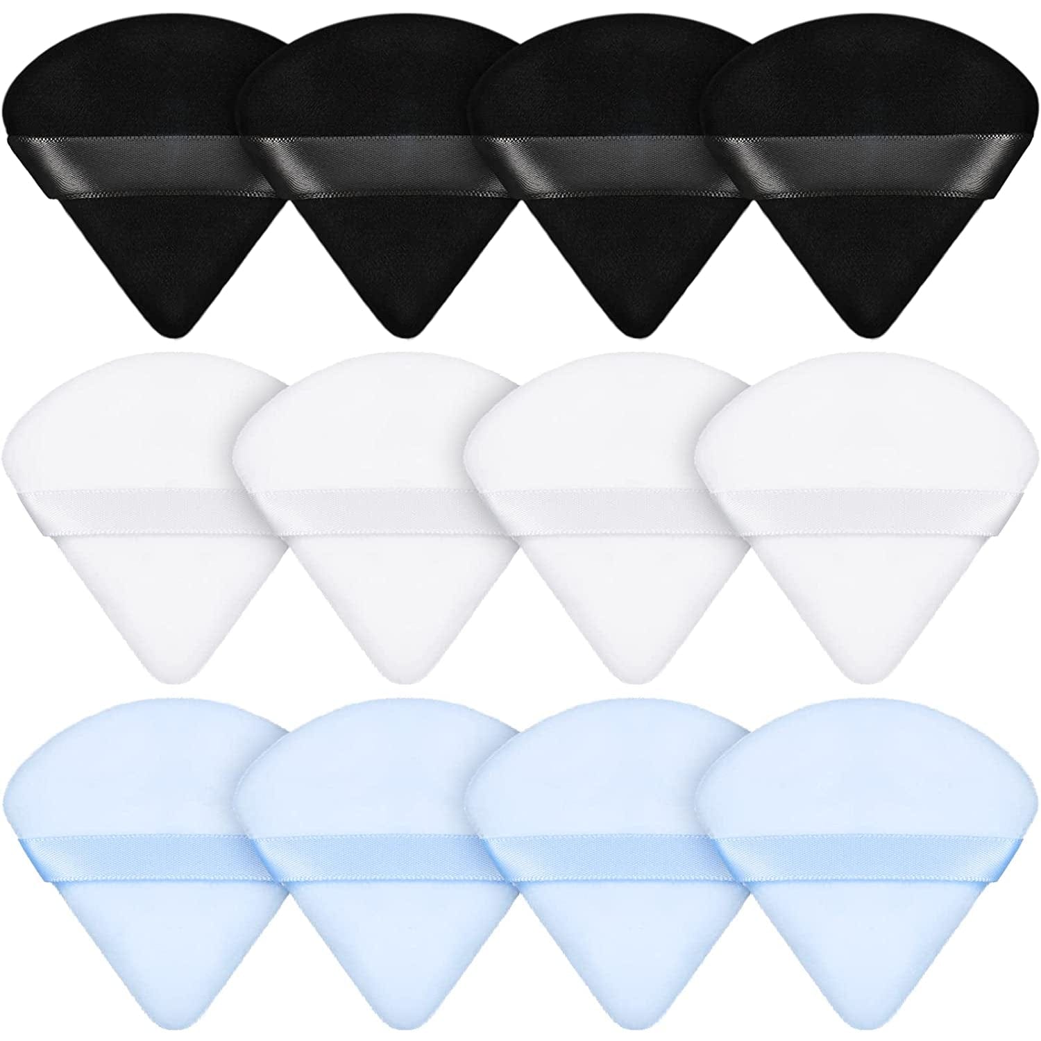 12 Pieces Powder Puff Face Triangle Makeup Puff for Loose Powder Soft Body Cosmetic Foundation Sponge Mineral Powder Wet Dry Makeup Tool(Black,Small) Health & Beauty > Personal Care > Cosmetics > Cosmetic Tools > Makeup Tools Maitys Black, White, Blue  