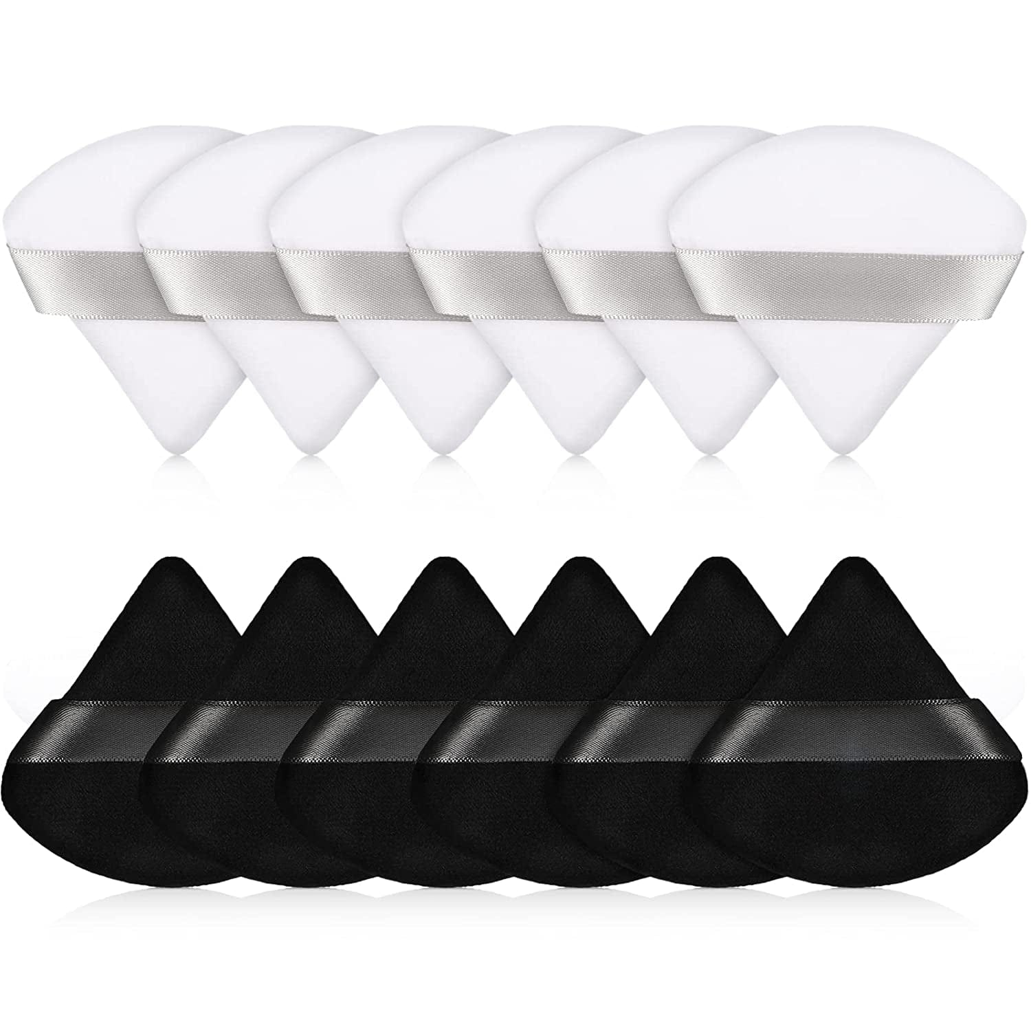 12 Pieces Powder Puff Face Triangle Makeup Puff for Loose Powder Soft Body Cosmetic Foundation Sponge Mineral Powder Wet Dry Makeup Tool(Black,Small) Health & Beauty > Personal Care > Cosmetics > Cosmetic Tools > Makeup Tools Maitys Black and White  