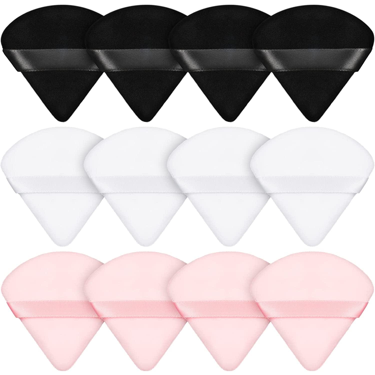 12 Pieces Powder Puff Face Triangle Makeup Puff for Loose Powder Soft Body Cosmetic Foundation Sponge Mineral Powder Wet Dry Makeup Tool(Black,Small) Health & Beauty > Personal Care > Cosmetics > Cosmetic Tools > Makeup Tools Maitys Black, White, Pink  
