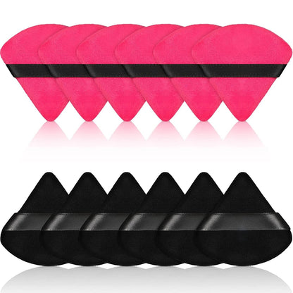 12 Pieces Powder Puff Face Triangle Makeup Puff for Loose Powder Soft Body Cosmetic Foundation Sponge Mineral Powder Wet Dry Makeup Tool(Black,Small) Health & Beauty > Personal Care > Cosmetics > Cosmetic Tools > Makeup Tools Maitys Black, Rose Red  