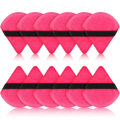 12 Pieces Powder Puff Face Triangle Makeup Puff for Loose Powder Soft Body Cosmetic Foundation Sponge Mineral Powder Wet Dry Makeup Tool(Black,Small) Health & Beauty > Personal Care > Cosmetics > Cosmetic Tools > Makeup Tools Maitys Rose Red  