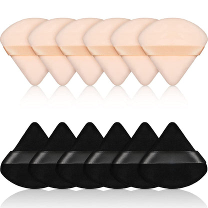12 Pieces Powder Puff Face Triangle Makeup Puff for Loose Powder Soft Body Cosmetic Foundation Sponge Mineral Powder Wet Dry Makeup Tool(Black,Small) Health & Beauty > Personal Care > Cosmetics > Cosmetic Tools > Makeup Tools Maitys Black, Nude Color  
