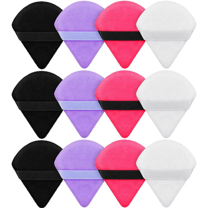 12 Pieces Powder Puff Face Triangle Makeup Puff for Loose Powder Soft Body Cosmetic Foundation Sponge Mineral Powder Wet Dry Makeup Tool(Black,Small) Health & Beauty > Personal Care > Cosmetics > Cosmetic Tools > Makeup Tools Maitys Black, White, Rose Red, Purple  