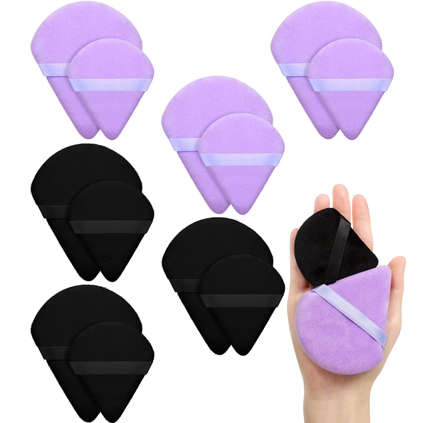 12 Pieces Powder Puff Face Triangle Makeup Puff for Loose Powder Soft Body Cosmetic Foundation Sponge Mineral Powder Wet Dry Makeup Tool(Black,Small) Health & Beauty > Personal Care > Cosmetics > Cosmetic Tools > Makeup Tools Maitys Black, Purple, Large, Small  