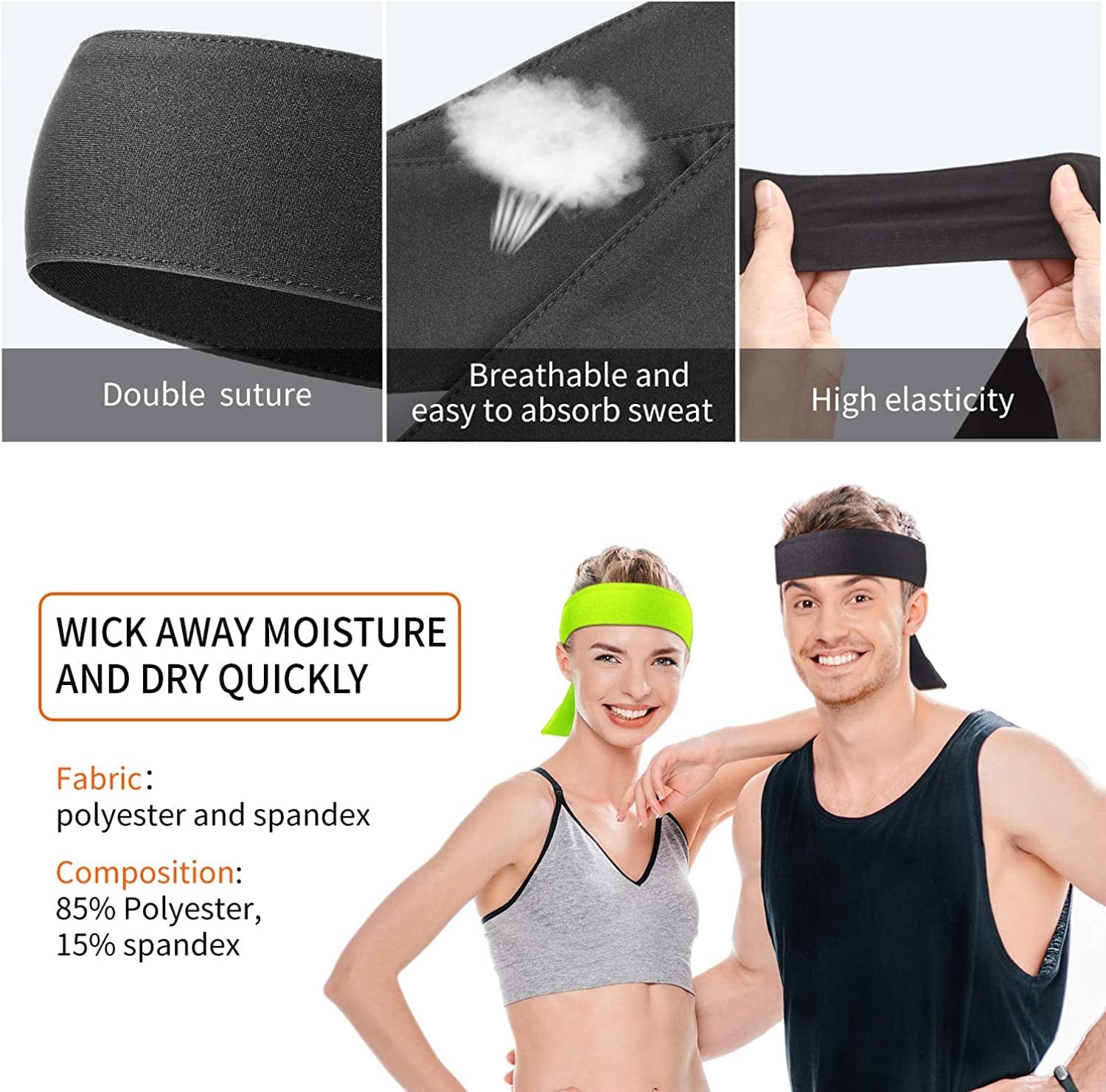 12 Pieces Tennis Tie Headband Hair Band Unisex Dry Head Tie Sport Tie Back Headband for Basketball, Running, Tennis, Karate, Athletics Apparel & Accessories > Clothing Accessories > Bandanas & Headties WILLBOND   