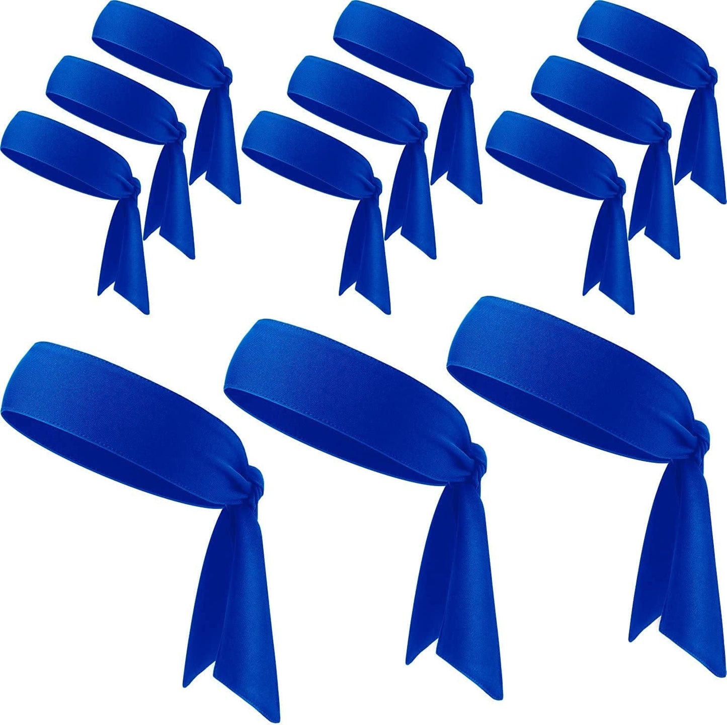 12 Pieces Tennis Tie Headband Hair Band Unisex Dry Head Tie Sport Tie Back Headband for Basketball, Running, Tennis, Karate, Athletics Apparel & Accessories > Clothing Accessories > Bandanas & Headties WILLBOND Blue  