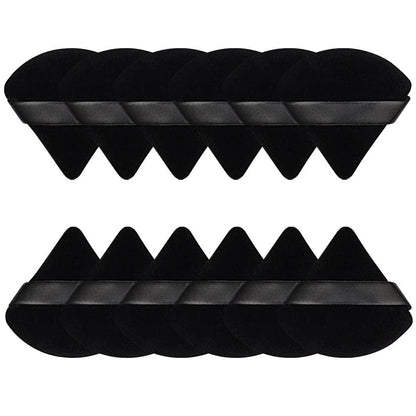 12 Pieces Triangle Powder Puff Soft Velour Puff Makeup Powder Puffs for Face Powder Loose Powder Cosmetic Foundation Beauty Blender Sponge Makeup Tools (Black) Health & Beauty > Personal Care > Cosmetics > Cosmetic Tools > Makeup Tools Pimoys Black  