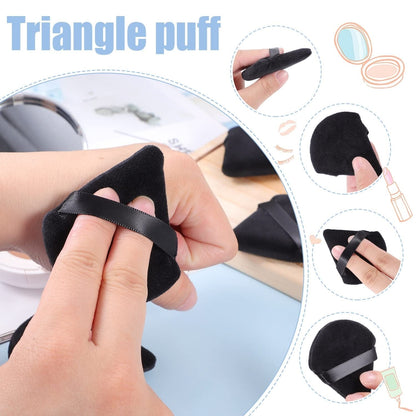 12 Pieces Triangle Powder Puff Soft Velour Puff Makeup Powder Puffs for Face Powder Loose Powder Cosmetic Foundation Beauty Blender Sponge Makeup Tools (Black) Health & Beauty > Personal Care > Cosmetics > Cosmetic Tools > Makeup Tools Pimoys   