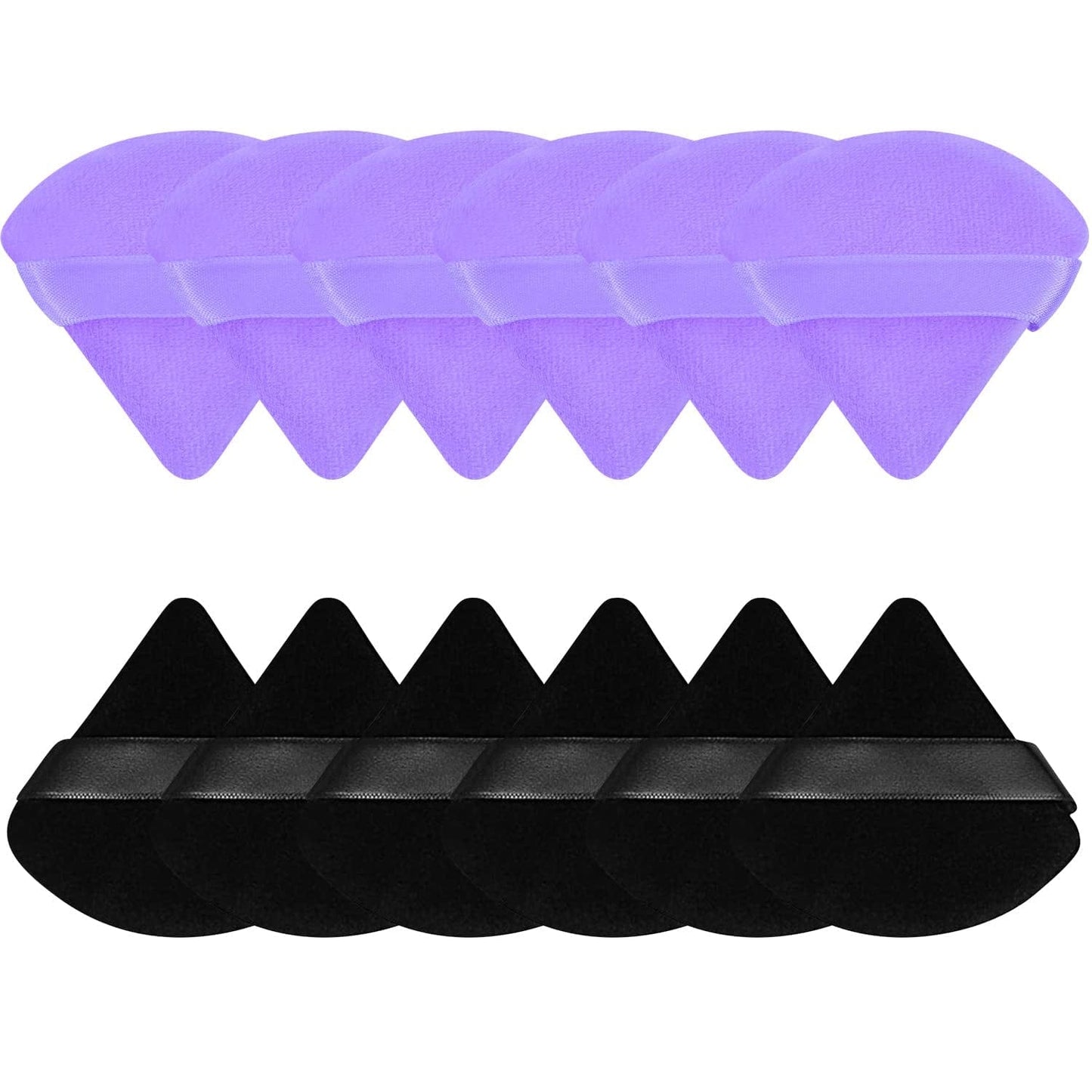 12 Pieces Triangle Powder Puff Soft Velour Puff Makeup Powder Puffs for Face Powder Loose Powder Cosmetic Foundation Beauty Blender Sponge Makeup Tools (Black) Health & Beauty > Personal Care > Cosmetics > Cosmetic Tools > Makeup Tools Pimoys Black and Purple  