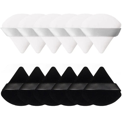 12 Pieces Triangle Powder Puff Soft Velour Puff Makeup Powder Puffs for Face Powder Loose Powder Cosmetic Foundation Beauty Blender Sponge Makeup Tools (Black) Health & Beauty > Personal Care > Cosmetics > Cosmetic Tools > Makeup Tools Pimoys Black and White  