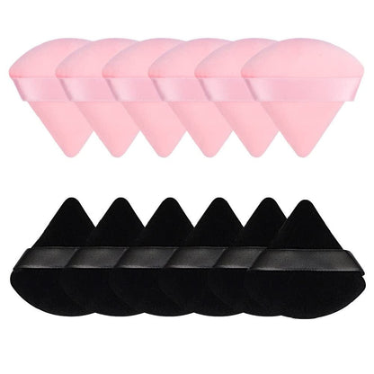 12 Pieces Triangle Powder Puff Soft Velour Puff Makeup Powder Puffs for Face Powder Loose Powder Cosmetic Foundation Beauty Blender Sponge Makeup Tools (Black) Health & Beauty > Personal Care > Cosmetics > Cosmetic Tools > Makeup Tools Pimoys Black and Pink  