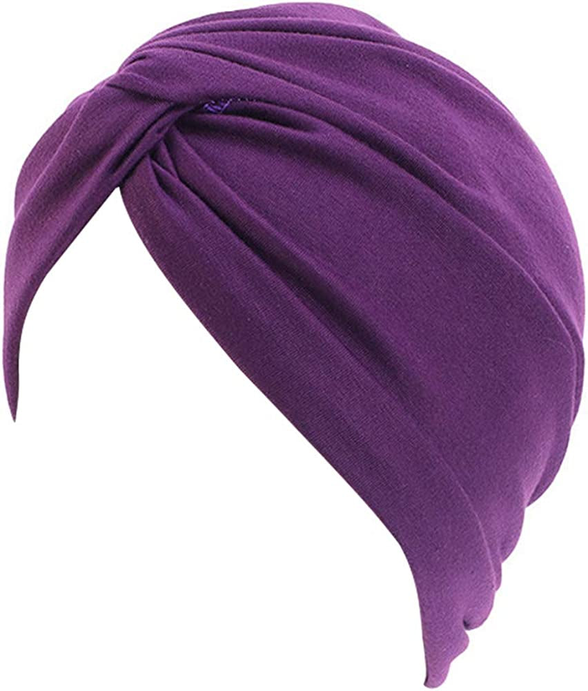 Beauty YFJH Chemo Sleep Turban Headwear Scarf Beanie Cap Hat for Cancer Patient Hair Loss Apparel & Accessories > Clothing Accessories > Headwear beauty YFJH Dark Purple  