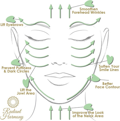 Radiant Harmony Gua Sha - Light Jade Gua Sha Massage Tool as Face Massager - Guasha Tool for Face as Skin Care Tools - Easy to Use Gua Sha Facial Tools - Arrives in a Luxury Box & Bag with Guide Health & Beauty > Personal Care > Cosmetics > Cosmetic Tools > Skin Care Tools RADIANT HARMONY   