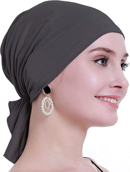 Osvyo Bamboo Chemo Headscarf for Women Hair Loss - Cancer Slip on Headwear Turbans Sealed Packaging Apparel & Accessories > Clothing Accessories > Headwear osvyo Bamb0o Dark-grey One Size 