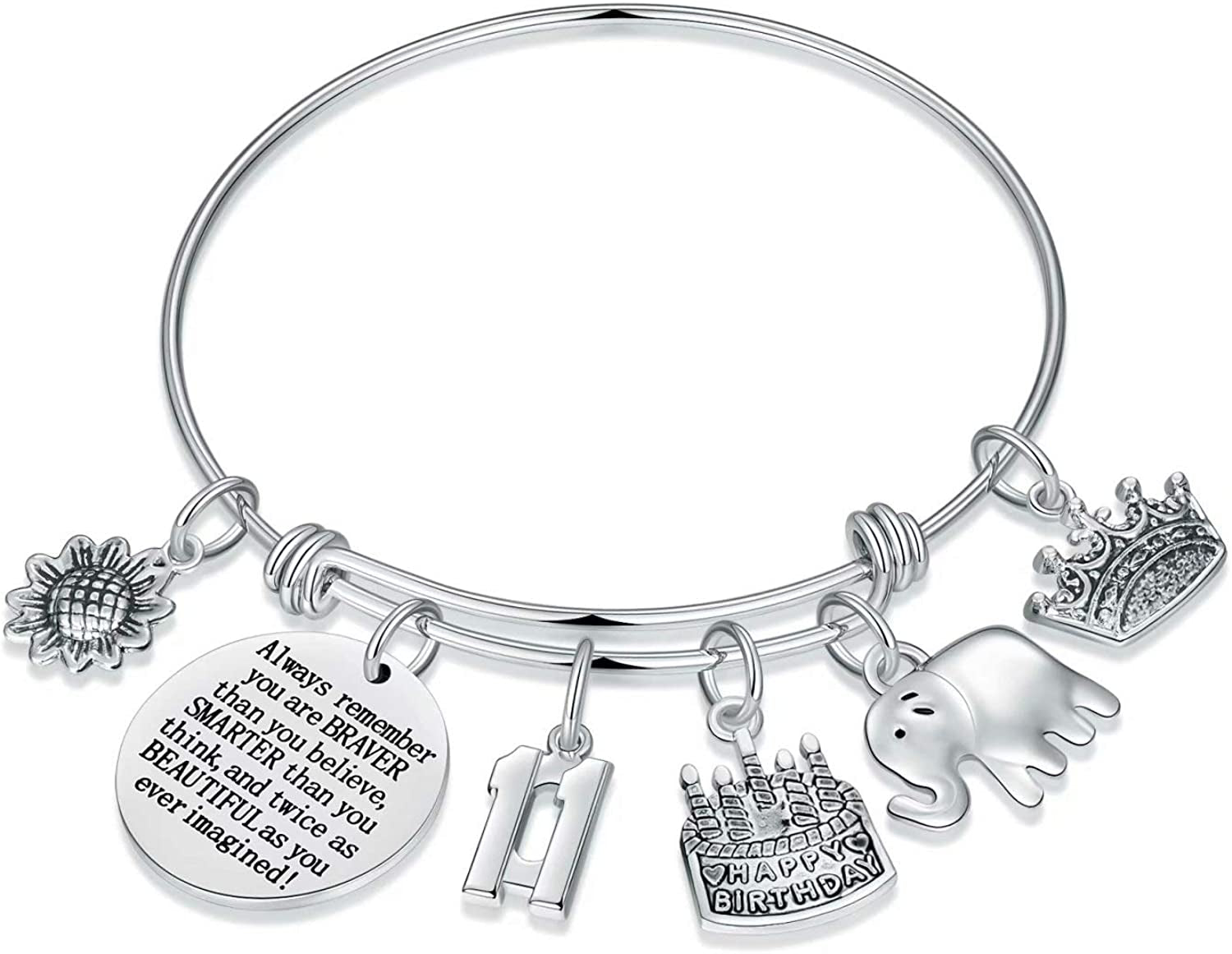 Birthday Gifts for Women Girls Bracelet, Expandable Charm Bracelets 5Th 6Th 7Th 8Th 9Th 10Th 20Th 30Th 40Th 50Th 60Th 70Th 80Th 90Th Birthday Gift for Friend, Mom, Daughter, Niece, Sister, Grandma Apparel & Accessories > Jewelry > Bracelets M MOOHAM 11th  