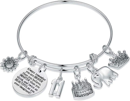 Birthday Gifts for Women Girls Bracelet, Expandable Charm Bracelets 5Th 6Th 7Th 8Th 9Th 10Th 20Th 30Th 40Th 50Th 60Th 70Th 80Th 90Th Birthday Gift for Friend, Mom, Daughter, Niece, Sister, Grandma Apparel & Accessories > Jewelry > Bracelets M MOOHAM 11th  