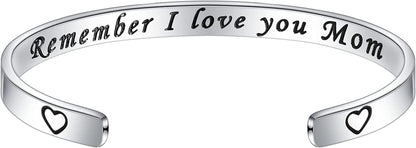 M MOOHAM Bracelets for Women- Engraved Quote Inspirational Bracelet Birthday Christmas Funny Gifts for Best Friend, Daughter, Son, Sister, Niece, Mom, Coworkers, Stainless Steel Jewelry Apparel & Accessories > Jewelry > Bracelets M MOOHAM Remember I love you Mom  