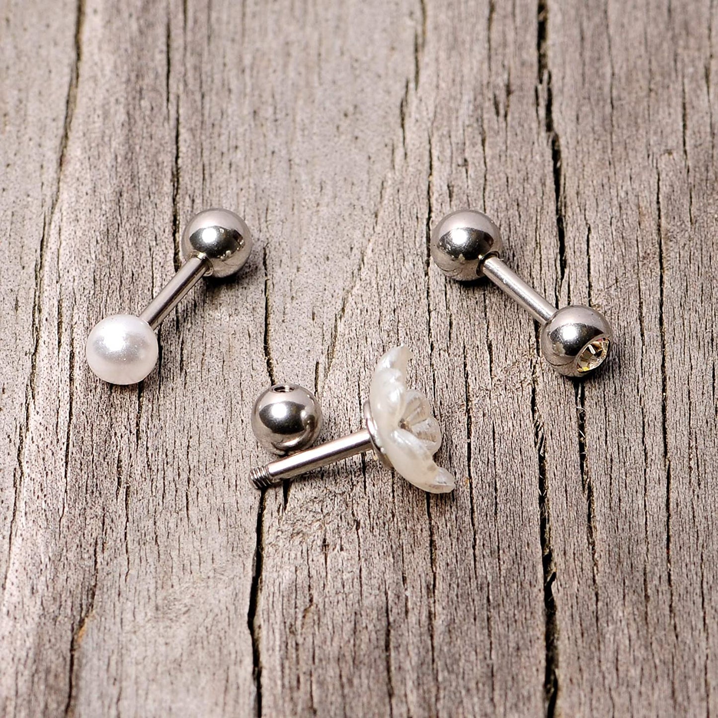Body Candy 3Pc 16G Womens 316L Stainless Steel Flower Cartilage Earring Helix Tragus Jewelry Set 1/4" Apparel & Accessories > Jewelry > Body Jewelry Body Candy   