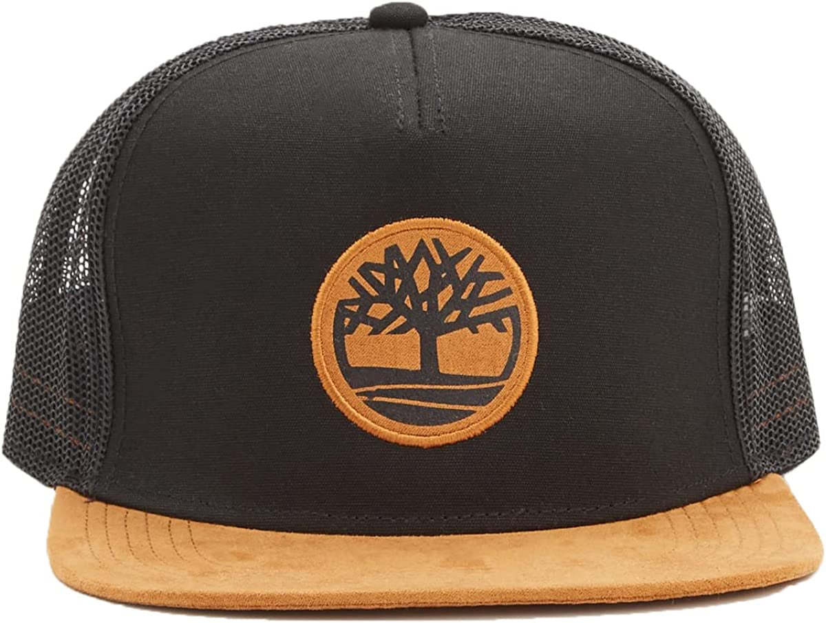 Timberland Flat Brim Mesh Back Adjustable Snapback Trucker Hat Apparel & Accessories > Clothing Accessories > Hats Timberland   