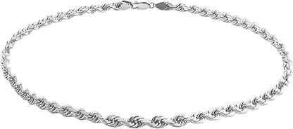 Savlano 925 Sterling Silver Solid Italian Figaro, Rope,Herringbone, Curb, Ball Bead, Snake, Mariner Chain Anklet for Women & Girls, Comes in 0.8Mm - 5Mm Gift Box Apparel & Accessories > Jewelry > Anklets Savlano Rope 1.8mm 10.0 Inches 
