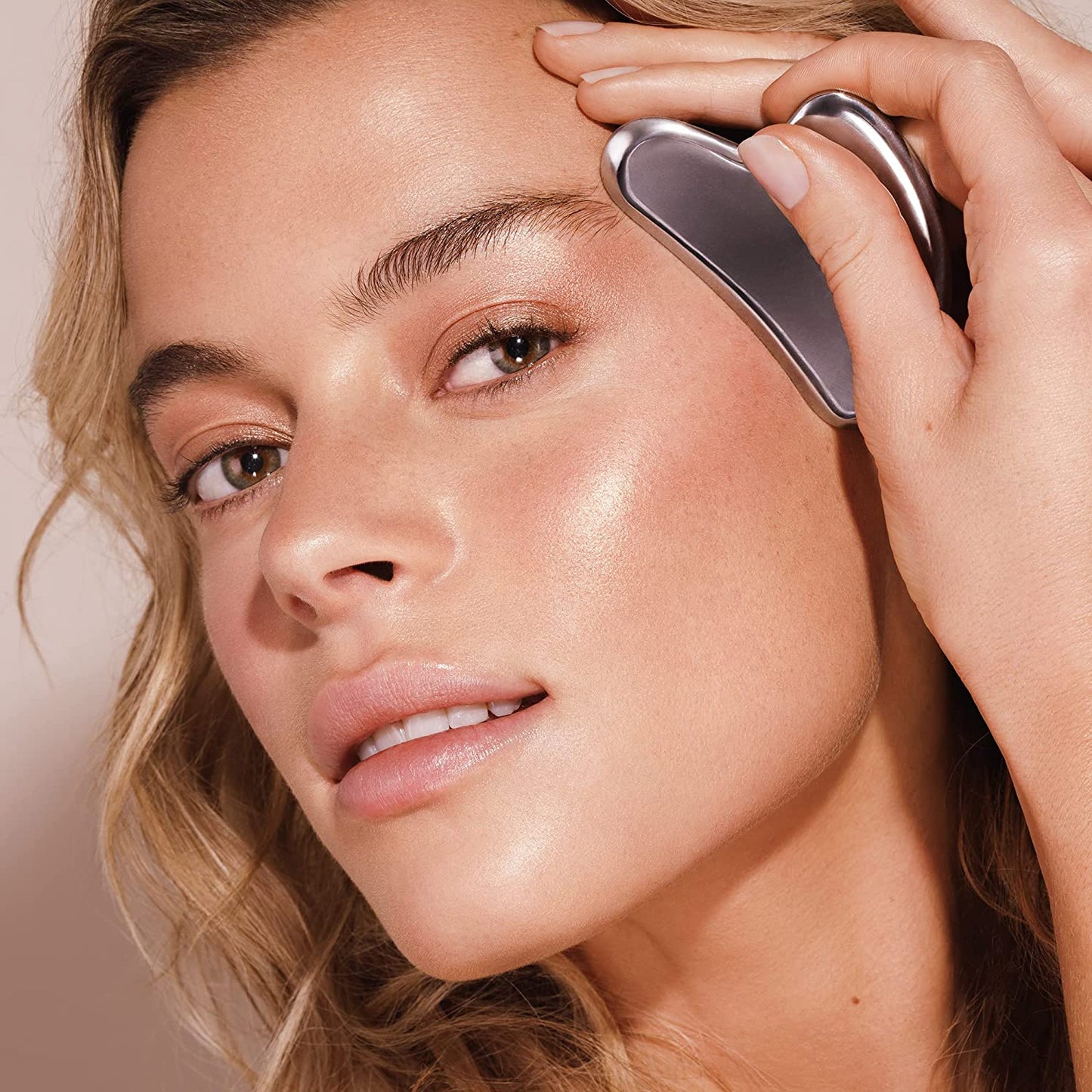 SACHEU Stainless Steel Gua Sha Facial Massage Tool to Reduce Puffiness, Lymphatic Drainage, Facial Tension, Helps Tighten, Firm and Lift Skin, Cooling Durable Skin Care Face Massager with Travel Pouch Health & Beauty > Personal Care > Cosmetics > Cosmetic Tools > Skin Care Tools Sacheu   