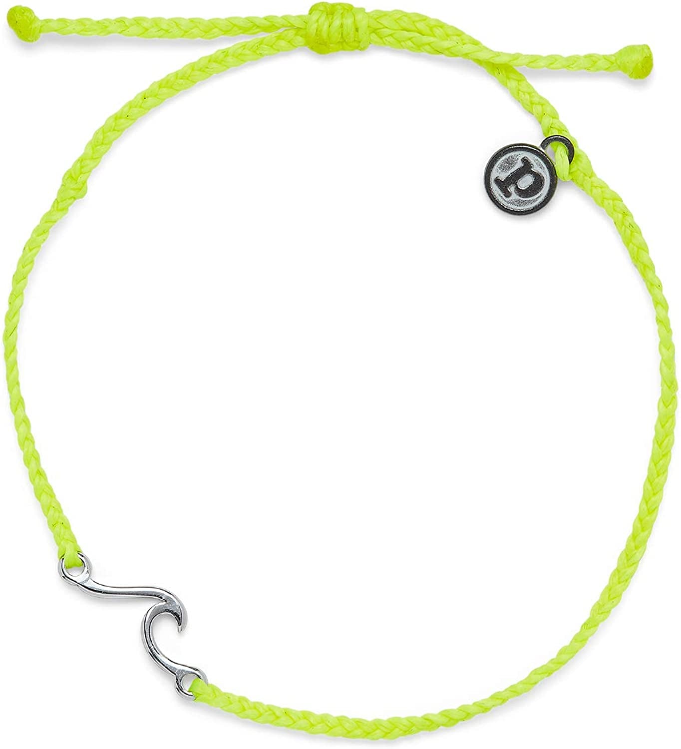 Pura Vida Gold or Silver or Rose Gold Shoreline Anklet W/Plated Charm - Adjustable Band, 100% Waterproof Apparel & Accessories > Jewelry > Anklets Pura Vida Neon Yellow  