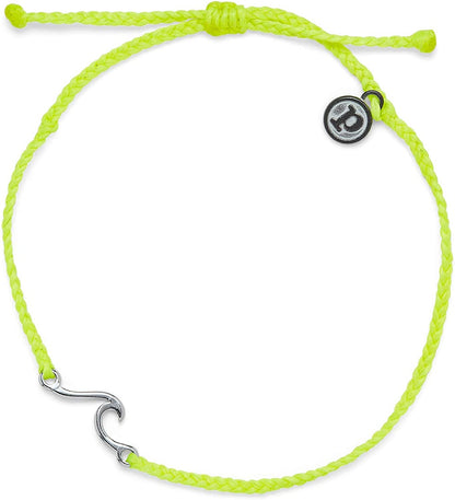 Pura Vida Gold or Silver or Rose Gold Shoreline Anklet W/Plated Charm - Adjustable Band, 100% Waterproof Apparel & Accessories > Jewelry > Anklets Pura Vida Neon Yellow  