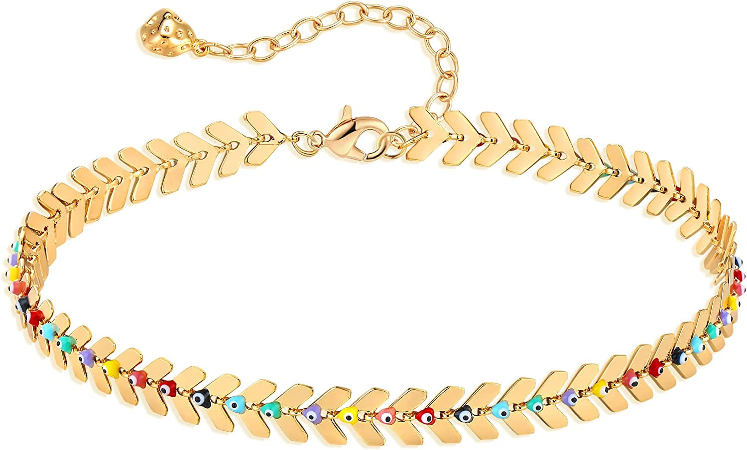 Dremmy Studios Simple Gold Chain Anklet,14K Gold/Silver Plated Dainty Summer Beach Anklets for Women Apparel & Accessories > Jewelry > Anklets DREMMY STUDIOS Fishbone  