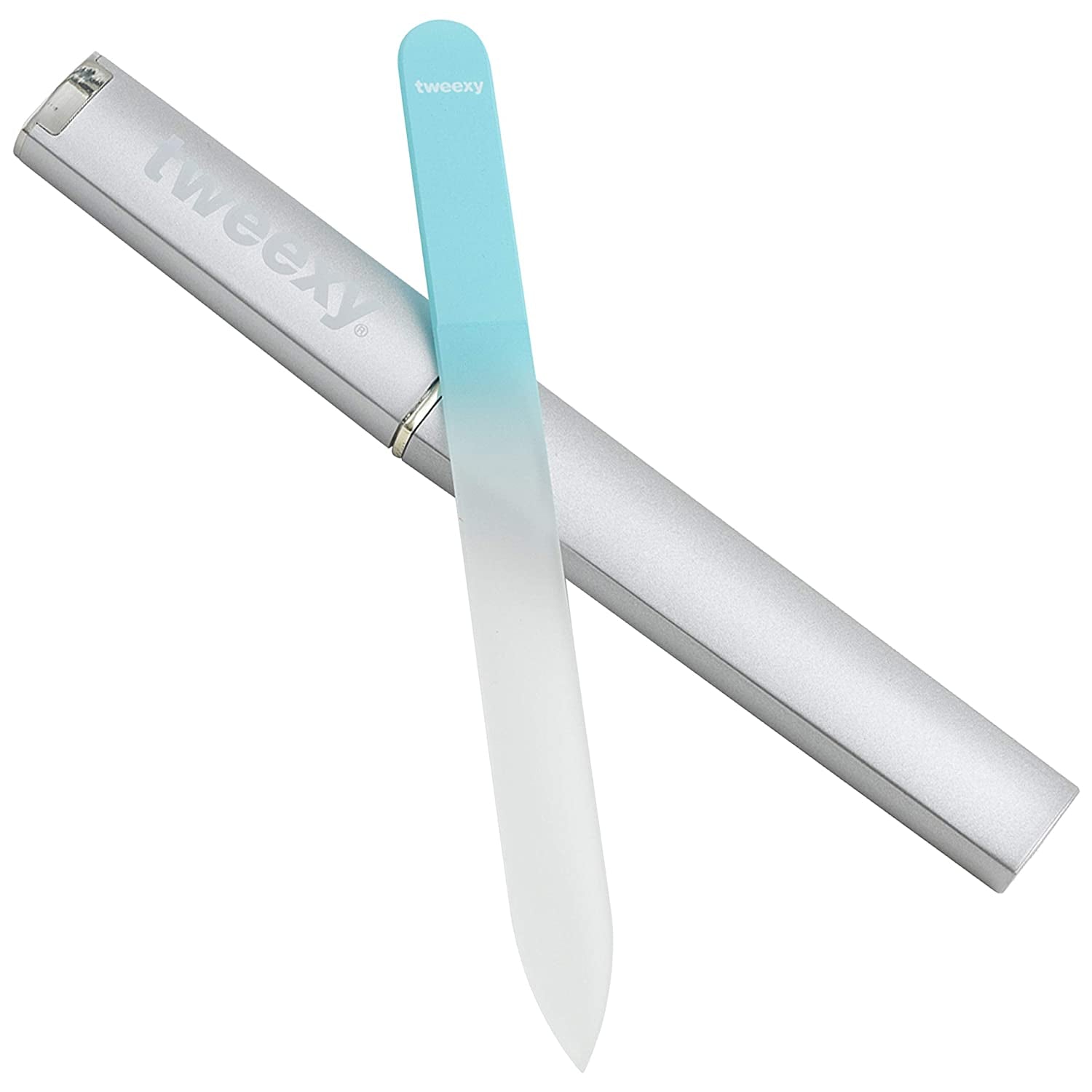 Tweexy Genuine Czech Crystal Glass Nail File with Protective Case and Vinyl Sleeve, Manicure and Pedicure Tool, Nail Care Accessories (Purple) Health & Beauty > Personal Care > Cosmetics > Cosmetic Tools > Nail Tools tweexy Turquoise  