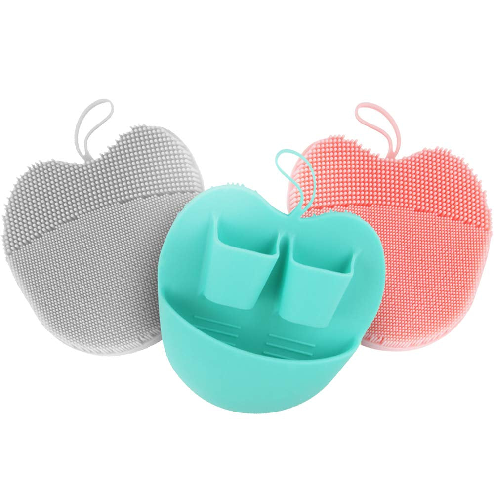 INNERNEED Super Soft Silicone Face Cleanser and Massager Brush Manual Facial Cleansing Brush Handheld Mat Scrubber for Sensitive, Delicate, Dry Skin (Pack of 4) Health & Beauty > Personal Care > Cosmetics > Cosmetic Tools > Skin Care Tools INNERNEED 3 Mix Color  