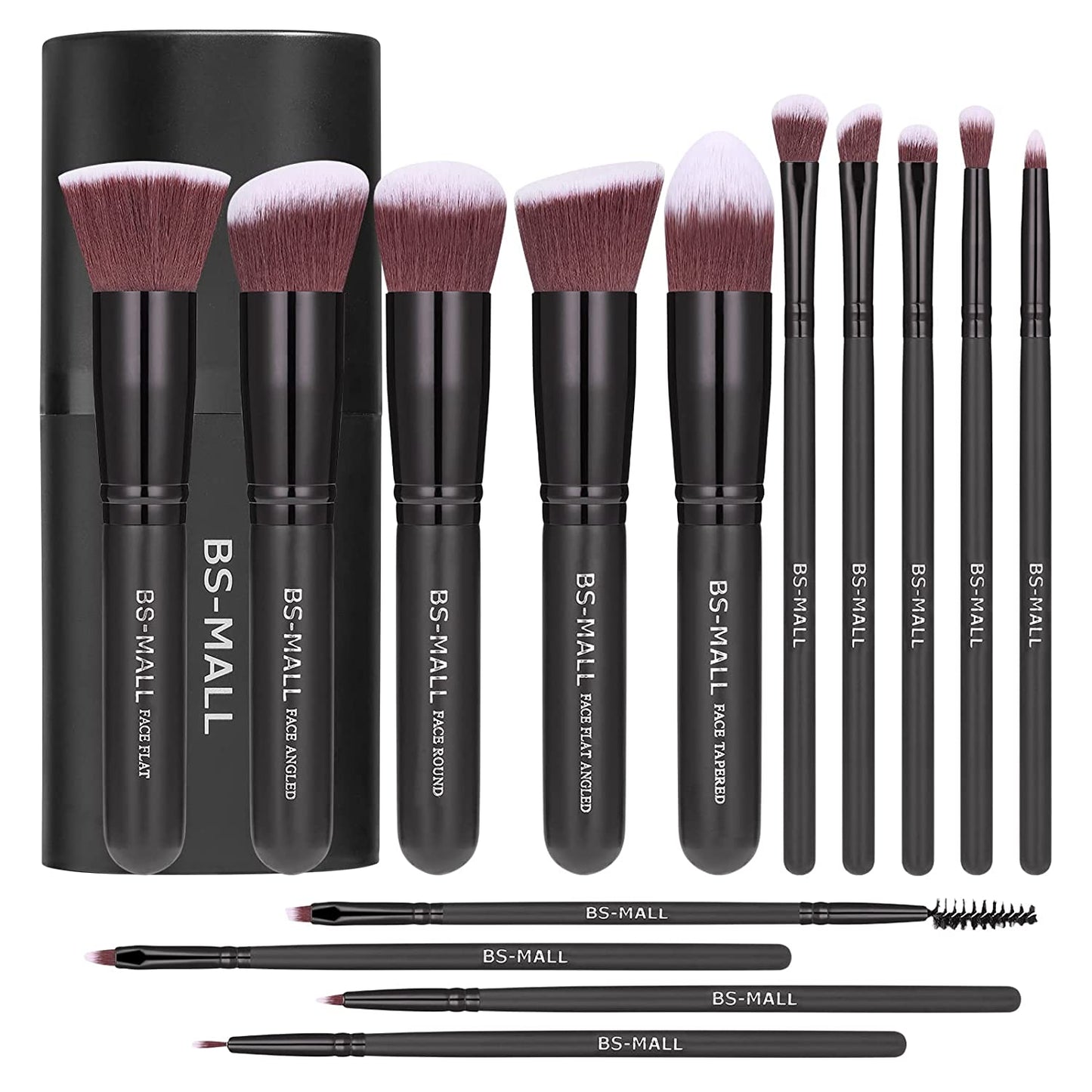 Makeup Brushes BS-MALL Premium Synthetic Foundation Powder Concealers Eye Shadows Makeup 14 Pcs Brush Set (A-Rose Golden) Health & Beauty > Personal Care > Cosmetics > Cosmetic Tools > Makeup Tools BS-MALL B-Black Black  