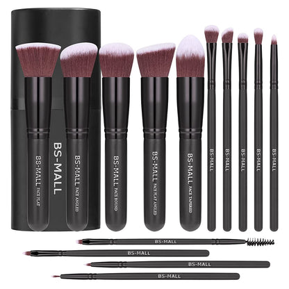 Makeup Brushes BS-MALL Premium Synthetic Foundation Powder Concealers Eye Shadows Makeup 14 Pcs Brush Set (A-Rose Golden) Health & Beauty > Personal Care > Cosmetics > Cosmetic Tools > Makeup Tools BS-MALL B-Black Black  