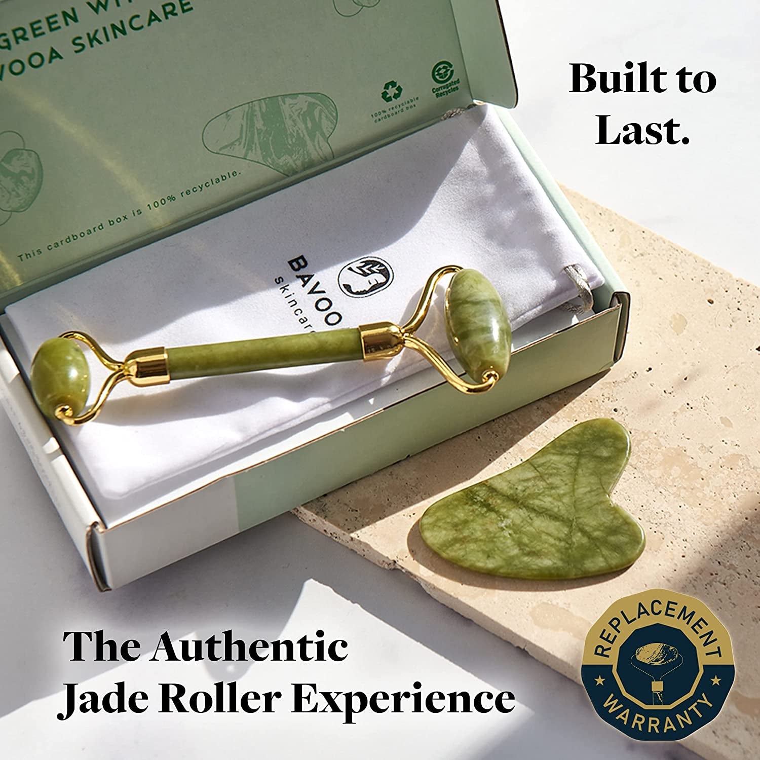 Jade Roller and Gua Sha - Spa Grade Face Roller Massager and Gua Sha Massage Tool Set. 100% Authentic Jade Stone. Reduces Puffiness, Wrinkles and Reveals Your Natural Glow Health & Beauty > Personal Care > Cosmetics > Cosmetic Tools > Skin Care Tools R.E.M Spring   
