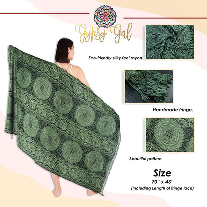 Gypsy Gal Pashmina Shawls and Wraps Scarves for Women in Large Soft Silky Rave Scarf Apparel & Accessories > Clothing Accessories > Scarves & Shawls GYPSY GAL   