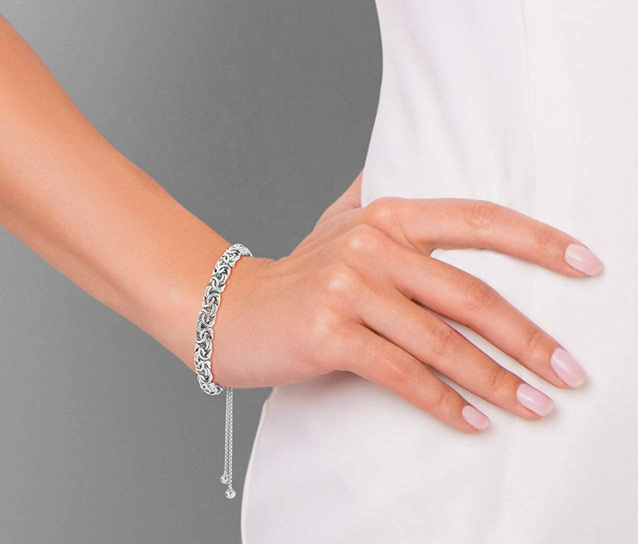 Miabella 925 Sterling Silver Italian Byzantine Bolo Bracelet for Women, Adjustable Bracelet Handmade in Italy Apparel & Accessories > Jewelry > Bracelets Miabella   