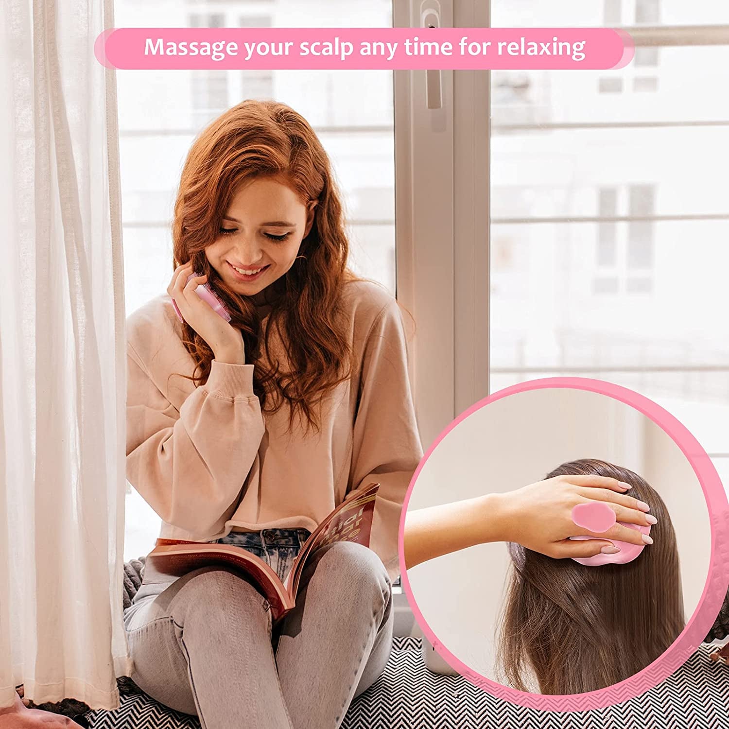 Hair Scalp Massager Shampoo Brush,Soft Silicone Hair Brush for Wet Dry Oily Curly Straight Thick Thin Rough Long Short Natural Men Women Kids Pets Hair Care Tools（Pink Health & Beauty > Personal Care > Hair Care URTHEONE   