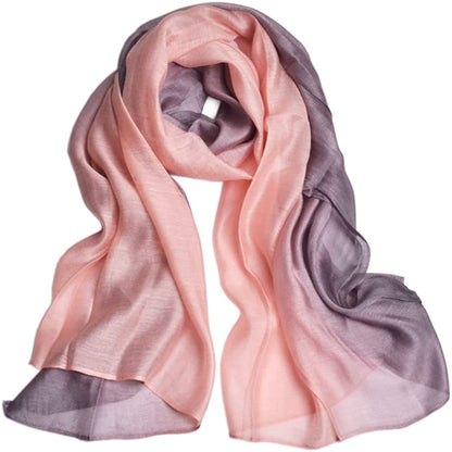 SNUG STAR Cotton Silk Scarf Elegant Soft Wraps Color Shade Scarves for Women Apparel & Accessories > Clothing Accessories > Scarves & Shawls SNUG STAR Gradient - Pink  