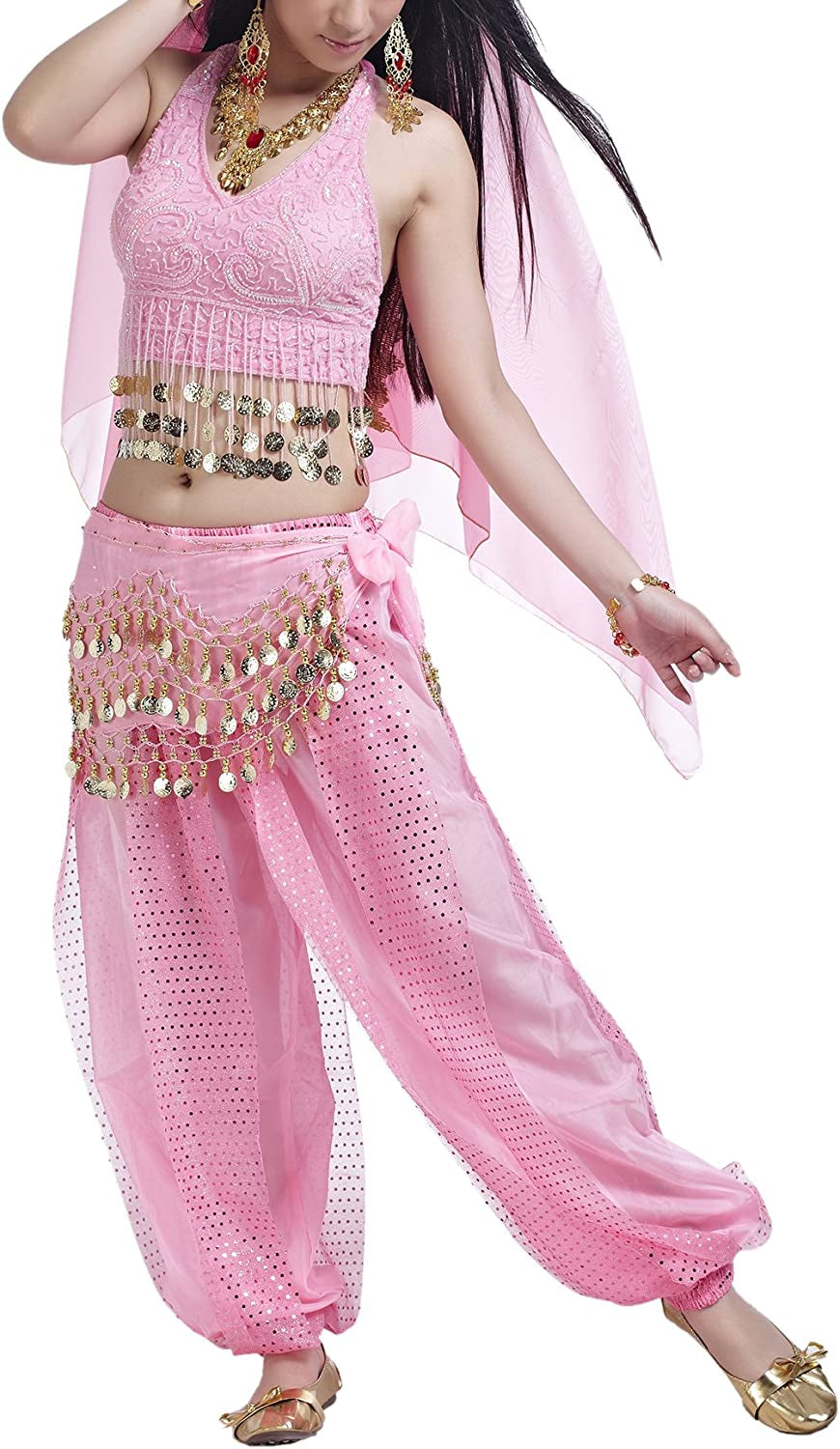 Bellylady Gold Coins Belly Dance Hip Scarf, Wholesale Dance Belt & Gypsy Bracelet Apparel & Accessories > Clothing Accessories > Scarves & Shawls BellyLady   