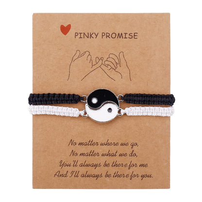 Best Friend Bracelets Couples Bracelets for 2 Matching Yin Yang His and Her Lover Bracelet Jewelry for Bff Friendship Relationship Boyfriend Girlfriend Valentines Gift (Matching Bead) Apparel & Accessories > Jewelry > Bracelets SUMMER LOVE Yin Yang-Style 2  