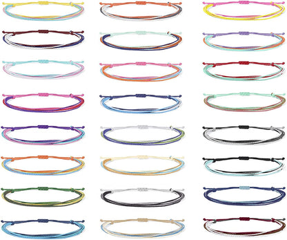 Choistily String Bracelets for Teen Girls Waterproof Boho Surfer Bracelets Summer Beach Rope Bracelets for Women Ocean Wave Anklet Bracelet Handmade Friendship Bracelet Apparel & Accessories > Jewelry > Bracelets Choistily 24 Pcs Colorful String Surfer Bracelets  