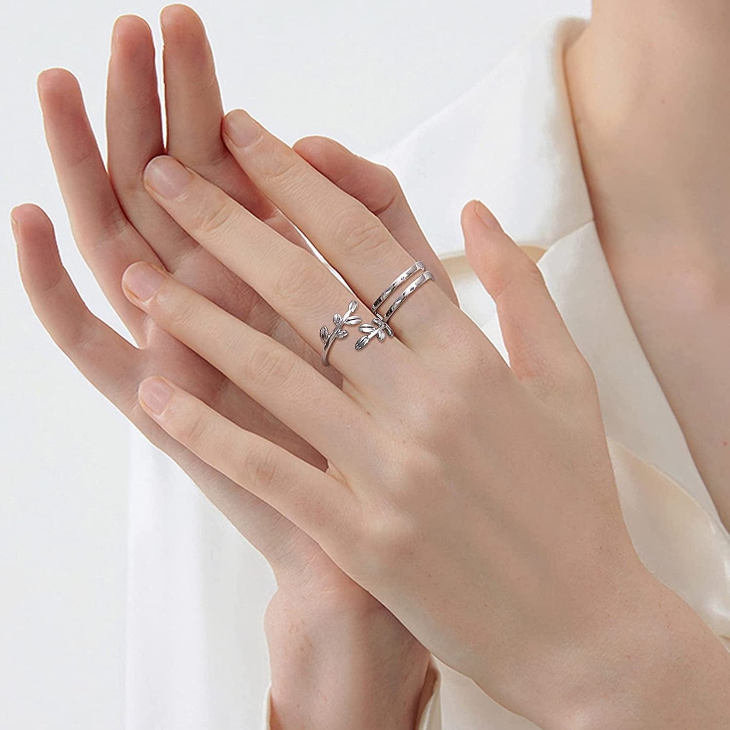 12Pcs Arrow Knot Wave Rings for Women Open Rings Set Adjustable Stackable Thumb Open Rings Set