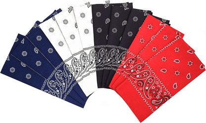 12Pcs Bandana 100% Cotton Custom Fashion Paisley Design Multifunctional Outdoor Square Handkerchief Apparel & Accessories > Clothing Accessories > Bandanas & Headties Vamqor Basic Assorted  