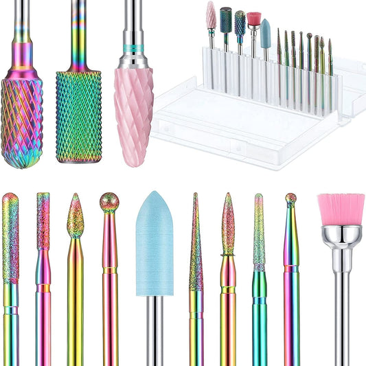 13 Pieces Nail Drill Bits Set Nail Cuticle Drill Bit Polish Removing Drill Bit Tungsten Carbide Ceramic Nail File Bits Acrylic Nail Gel File Bits for Manicure Pedicure Tools Accessories 3/32 Inch Health & Beauty > Personal Care > Cosmetics > Cosmetic Tools > Nail Tools Honoson   