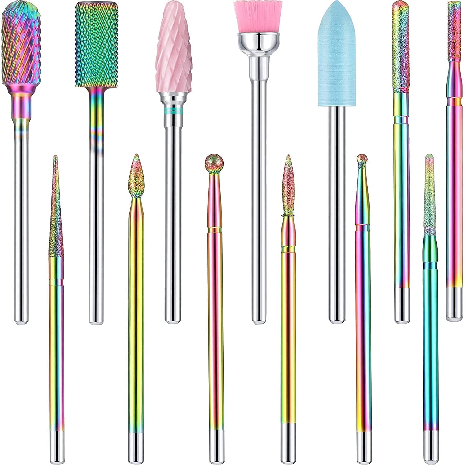 13 Pieces Nail Drill Bits Set Nail Cuticle Drill Bit Polish Removing Drill Bit Tungsten Carbide Ceramic Nail File Bits Acrylic Nail Gel File Bits for Manicure Pedicure Tools Accessories 3/32 Inch Health & Beauty > Personal Care > Cosmetics > Cosmetic Tools > Nail Tools Honoson   