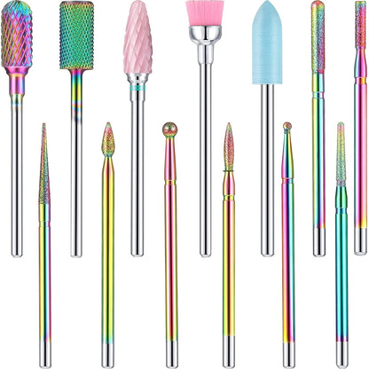 13 Pieces Nail Drill Bits Set Nail Cuticle Drill Bit Polish Removing Drill Bit Tungsten Carbide Ceramic Nail File Bits Acrylic Nail Gel File Bits for Manicure Pedicure Tools Accessories 3/32 Inch Health & Beauty > Personal Care > Cosmetics > Cosmetic Tools > Nail Tools Honoson   