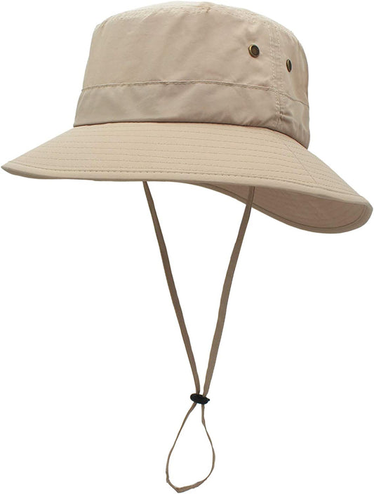 Llmoway Women Lightweight Safari Sun Hat Quick Dry Fishing Hat with Strap Cool Apparel & Accessories > Clothing Accessories > Hats LLmoway Khaki  