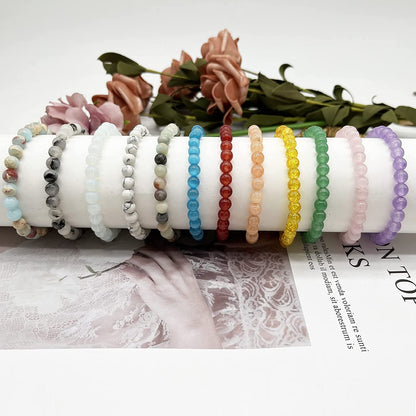 Svovin 12Pcs Gemstone 6Mm Semi Precious round Beaded Bracelet Set for Women Men Girl Healing Crystal Stretch Energy Stone Bead Bracelets Jewelry Apparel & Accessories > Jewelry > Bracelets Svovin   