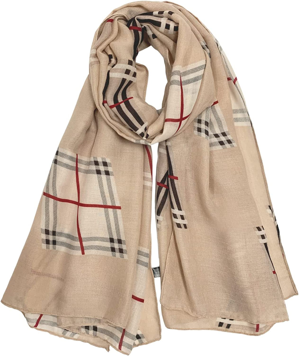 FINIZO Women'S Scarves Lady Light Soft Fashion Solid Scarf Wrap Shawl for All Season Apparel & Accessories > Clothing Accessories > Scarves & Shawls FINIZO 05 -Apricot  